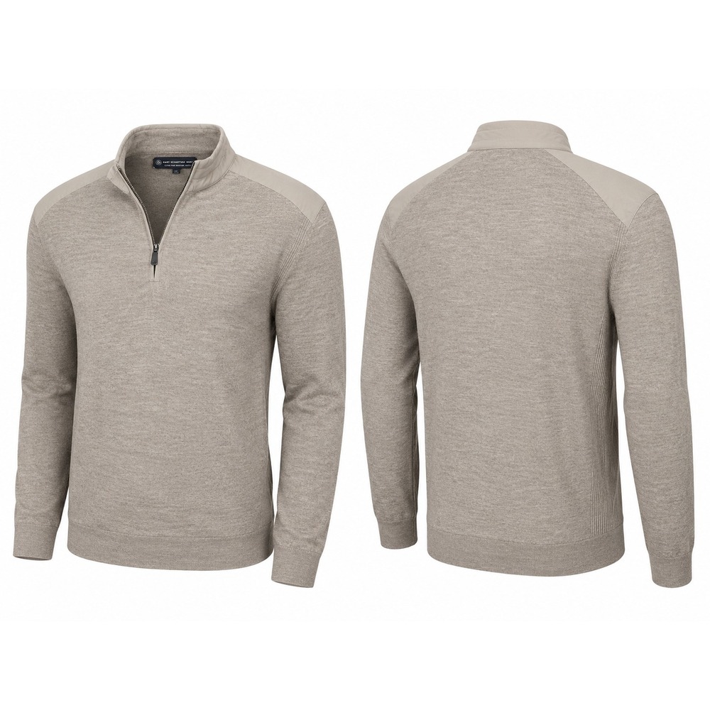 Hart Schaffner Marx Men's XL 100% Merino‎ Wool 1/4 Zip Pullover Sweater
